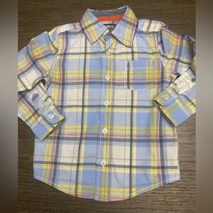 Oshkosh button up plaid stripe dress shirt long sleeve 3T